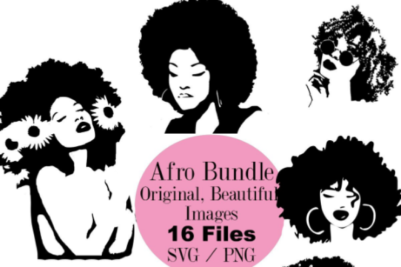 Afro Woman Svg Cut File Bundle By Glamour Print Co Thehungryjpeg Com