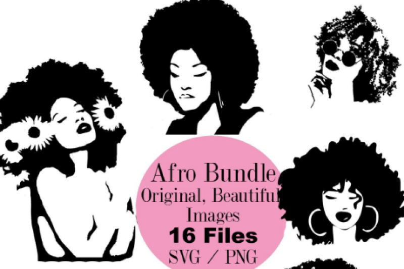 Download Afro Woman SVG Cut File Bundle By Glamour Print Co ...