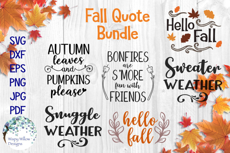 Download Free Fall Quote Bundle Crafter File All Free Svg Files Cut Silhoeutte