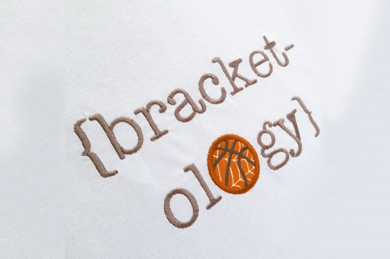 Bracketology march madness basketball applique embroidery scalable