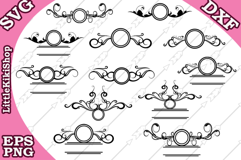 Flourish Monogram Svg, FLOURISH FRAME SVG, Swirl Border Svg By ...