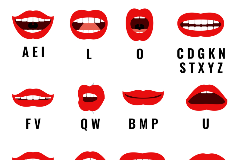 cartoon mouth shapes