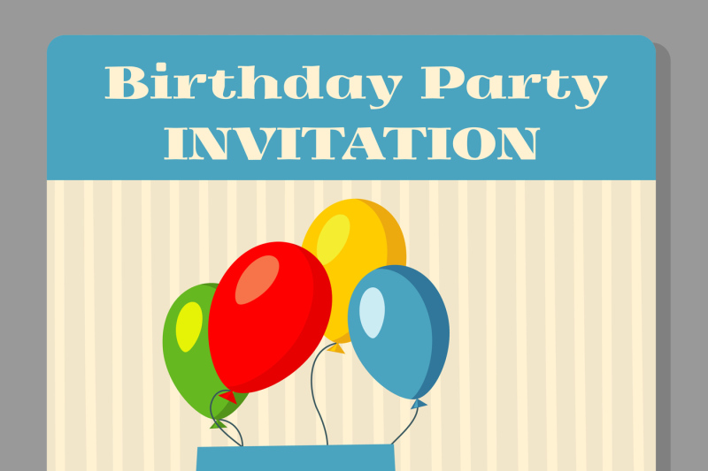 Kids birthday party invitation card vector illustration By Microvector ...