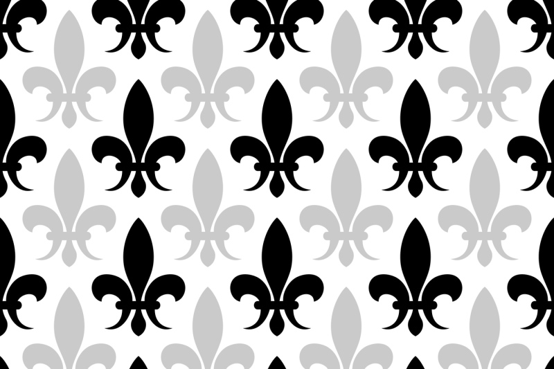 Vector fleur de lis seamless pattern in black and white By Microvector ...