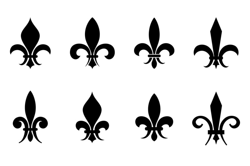 Fleur de lis vector set in black isolated white By Microvector ...