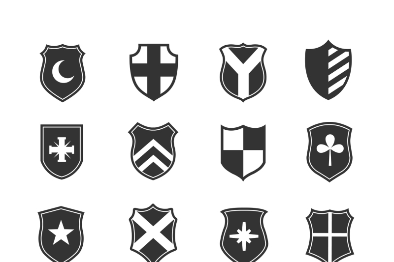 Protection shield vector icons By Microvector | TheHungryJPEG