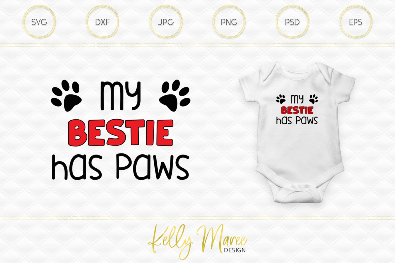 Download Free My Bestie Has Paws Svg Free Svg Cut Files Silhouette