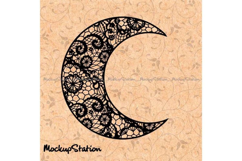 Download Free Free Moon Floral Lace Mandala Halloween Decor Svg Crafter File PSD Mockup Template