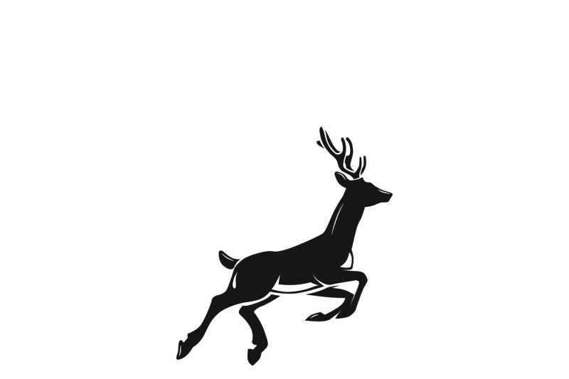 Download Deer silhouette or reindeer vector icon By Microvector | TheHungryJPEG.com