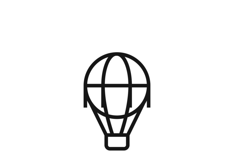 Hot Air Balloon Line Vector Icon By Microvector Thehungryjpeg Com