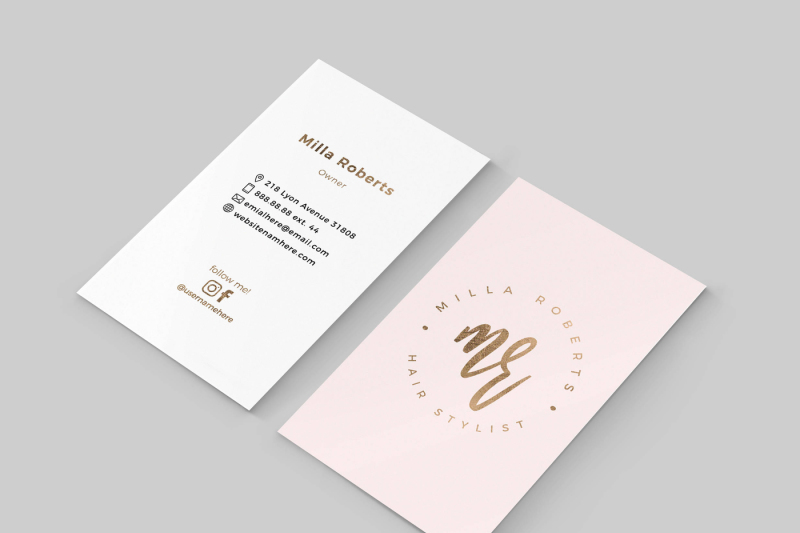 Milla double sided business card By deidei graphic | TheHungryJPEG