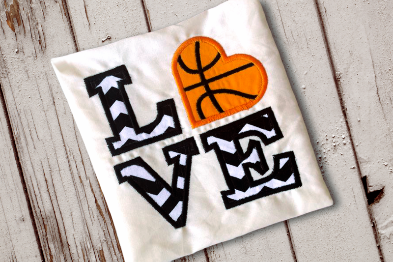 Download Free LOVE Basketball | Applique Embroidery Crafter File ...
