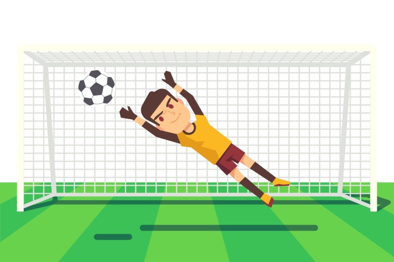 Soccer goalkeeper catching a ball illustration By Microvector ...