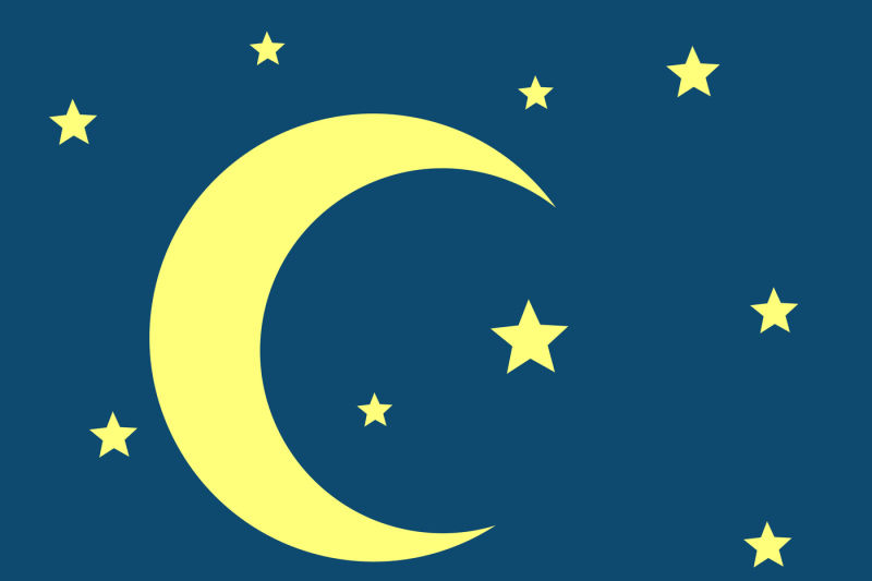crescent moon star vector