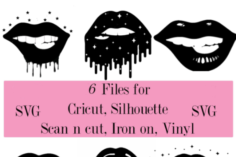 Lips Biting SVG Bundle By Glamour Print Co | TheHungryJPEG.com