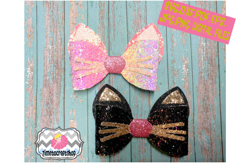 Download Free Cat Ears Hair Bow Template Crafter File