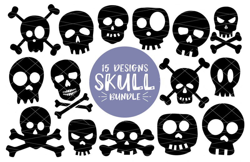 Halloween Skull Bundle - 15 Designs SVG-DXF-PNG By SVGBundlesCo ...