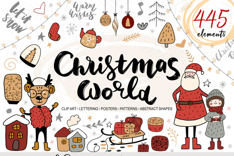 Christmas World Holiday Collection By Allure Art Thehungryjpeg Com