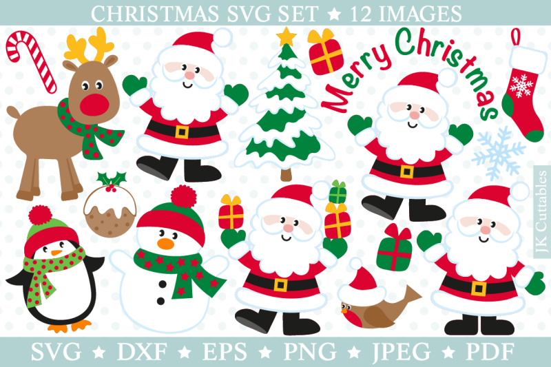 Christmas Svg Dxf Png Eps Christmas Cut Files Santa Svg By Jkcuttables Thehungryjpeg Com