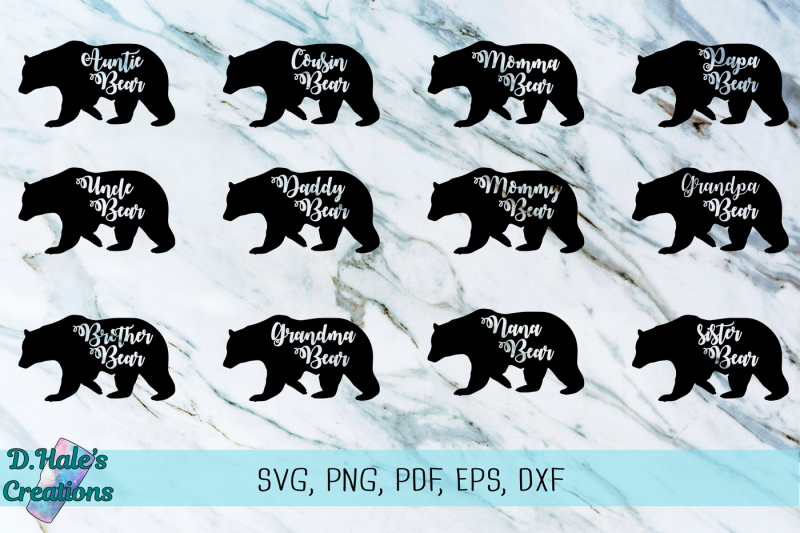 Download Family Bears SVG, PNG, EPS, DXF, PDF Scalable Vector ...