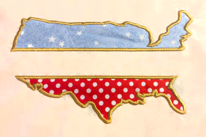 Download Free America Split | Applique Embroidery Crafter File