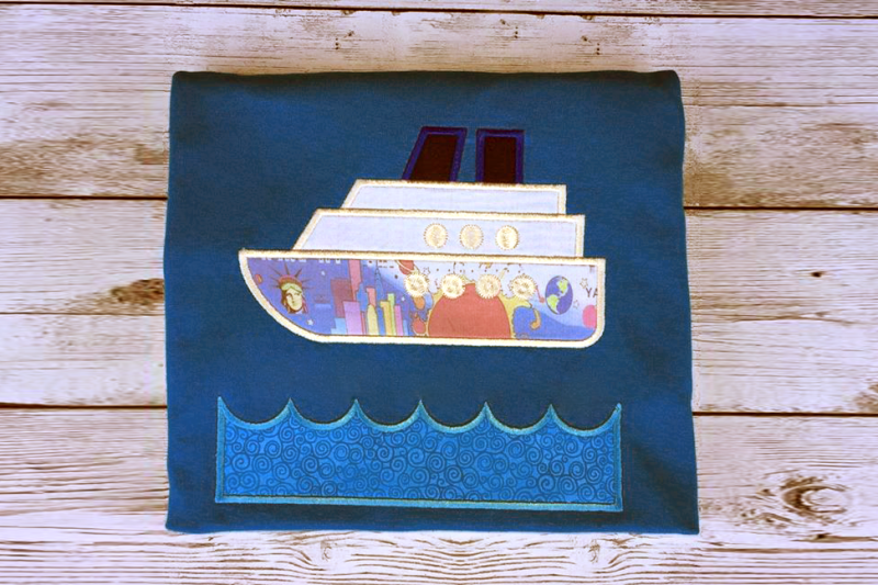 Download Free Cruise Ship Split | Applique Embroidery Crafter File