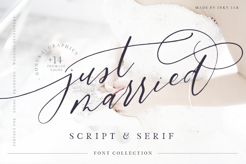 Just Married Font Collection By Inky Jar Thehungryjpeg Com