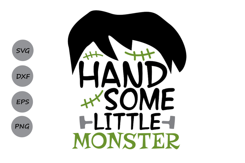 Handsome Little Monster Svg Halloween Svg Monster Svg Frankenstein Design Free Antler Svg File