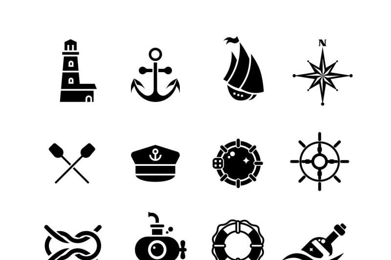 Marine Sea Nautical Pirate Maritime Vector Retro Icons By Microvector Thehungryjpeg Com