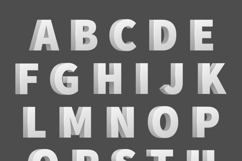 Volume 3D vector alphabet letters By Microvector | TheHungryJPEG