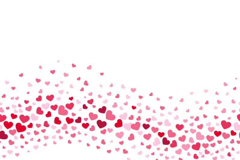 Flying heart confetti, valentines day vector background By Microvector