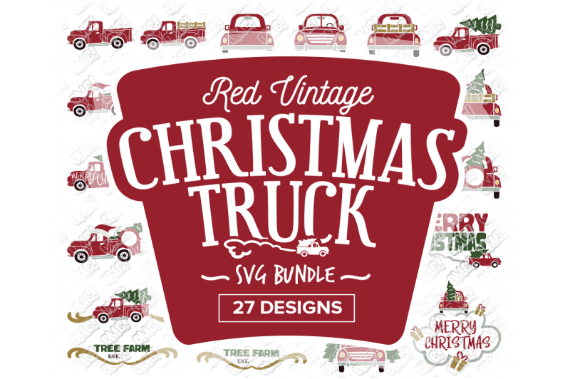 Download Free Christmas Truck Svg Red Vintage In Svg Dxf Png Eps Jpeg Crafter File