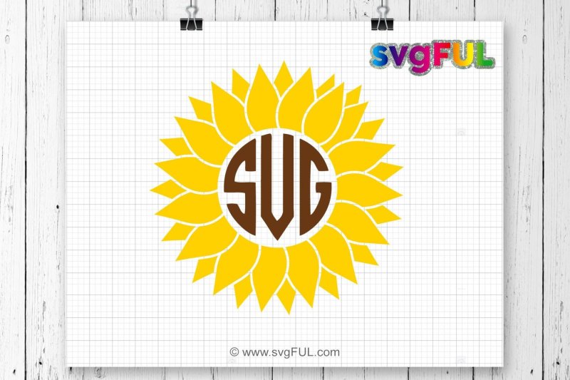 Free Svg Sunflower Svg Sunflower Monogram Svg Svg Files Flower Monogram Crafter File Free Download Cut Files Svg Png Dxf