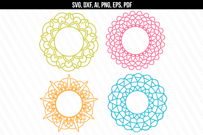 Download Mandala SVG, DXF cutting files, Mandala monogram frames, Vector By AivosDesigns | TheHungryJPEG.com