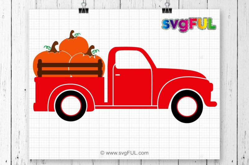 SVG, Pumpkin Truck Svg, Antique Truck Svg, Halloween Svg, Fall Svg By