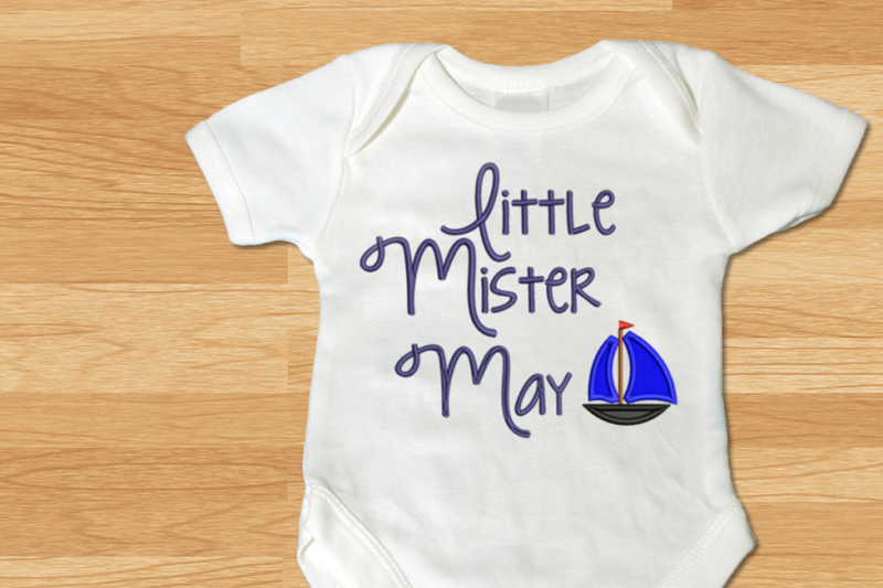 Download Free Little Mister May Sailboat | Applique Embroidery Crafter File