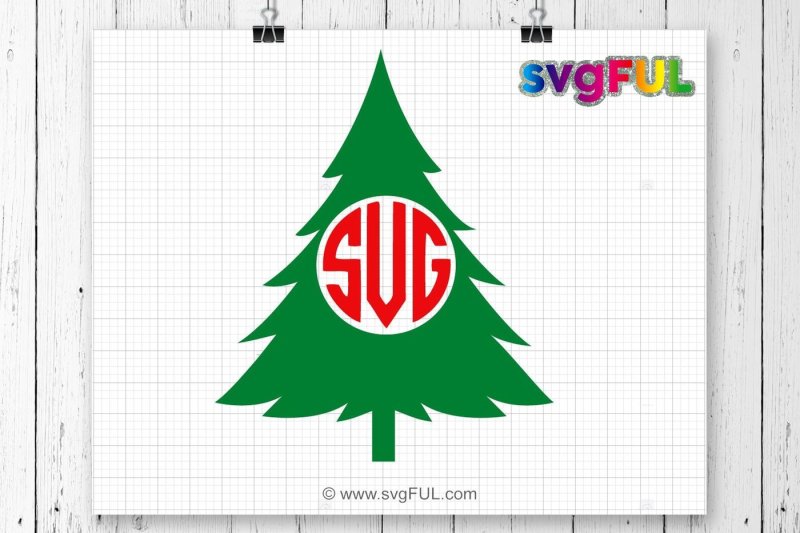 Christmas Tree Monogram Christmas Tree Svvg Christmas Svg By Svgful Thehungryjpeg Com