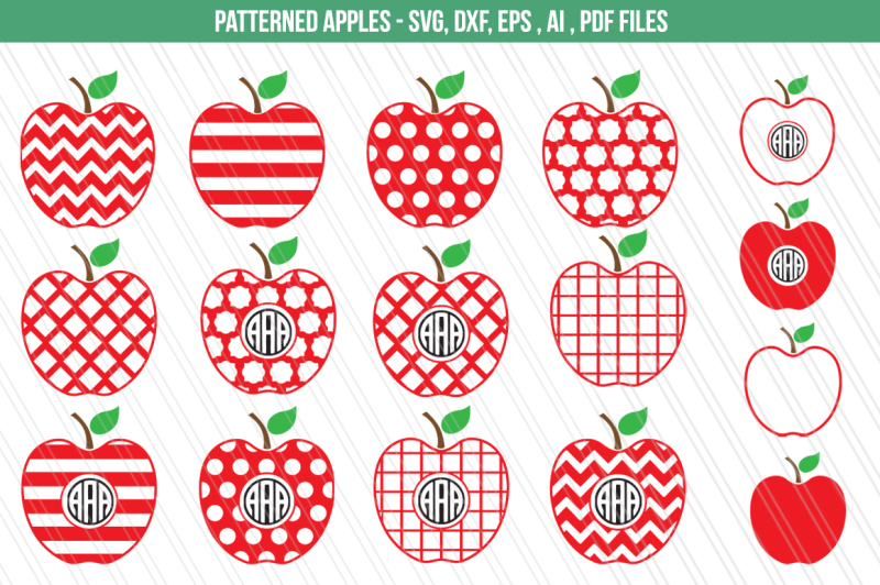Download Free Free Apple Svg Dxf Clipart Teacher Svg Monogram Cutting Files SVG DXF Cut File