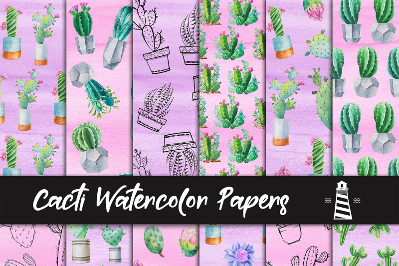 Free Cacti Watercolor Papers Svg Download Svg Cut Files