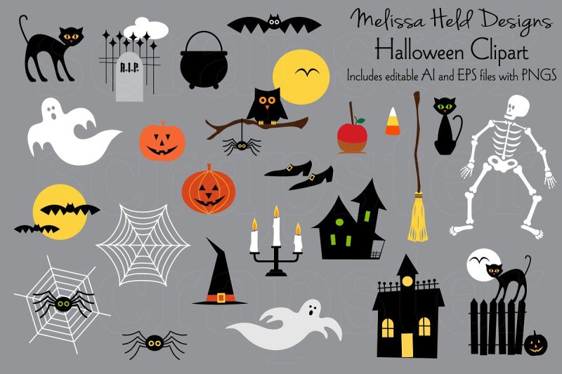 Halloween Clipart Graphics By Melissa Held Designs | TheHungryJPEG