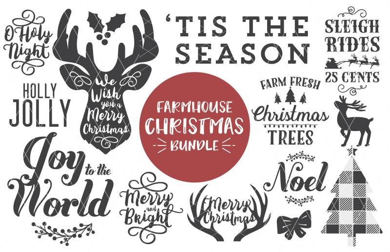 Download Free Farmhouse Christmas Svg Dxf Png Bundle Crafter File