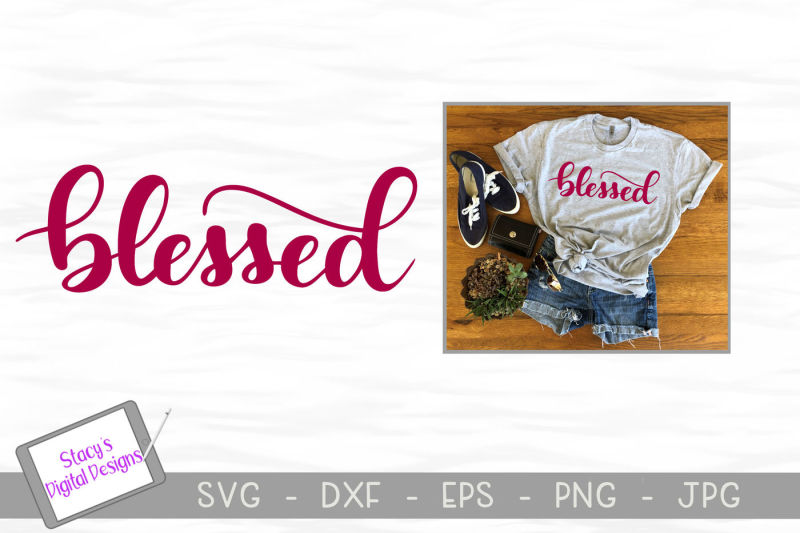 Download Free Blessed Svg Handlettered Cut File Crafter File