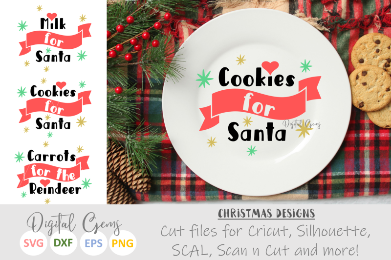 Download Free Cookies And Milk For Santa Carrots For The Reindeer Crafter File