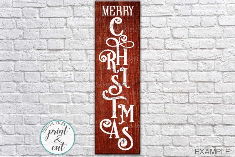 Download Free Vertical Merry Christmas Porch Sign Digital File ...