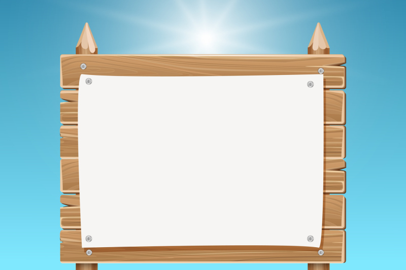 blank wooden signboard