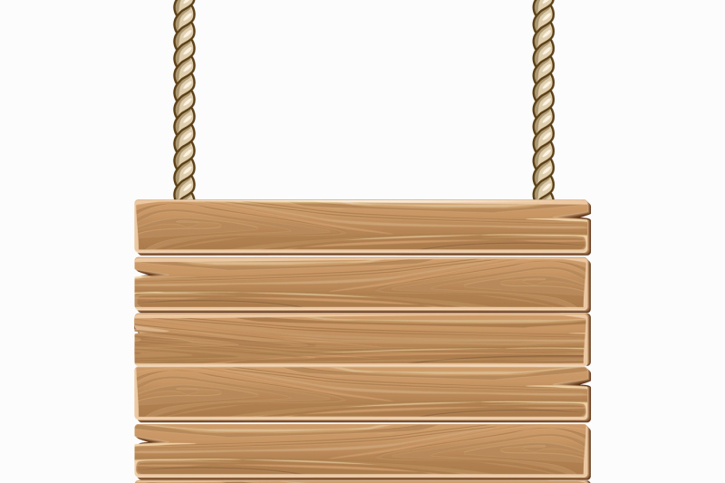 hanging wood sign board vector