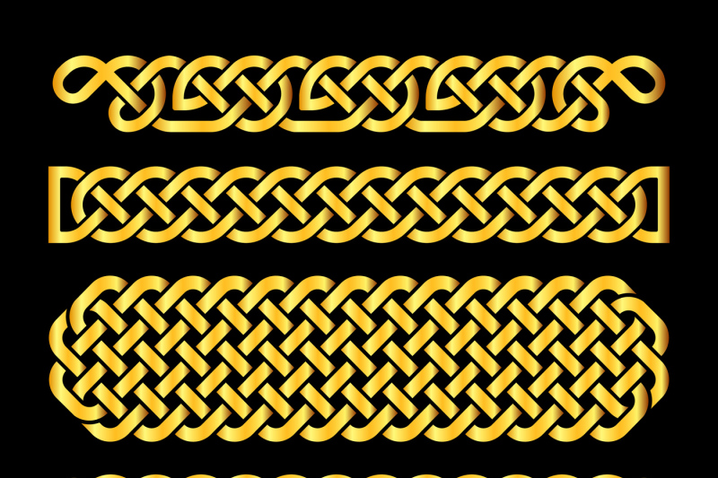 Golden Celtic Knots Vector Borders Set By Microvector Thehungryjpeg Com