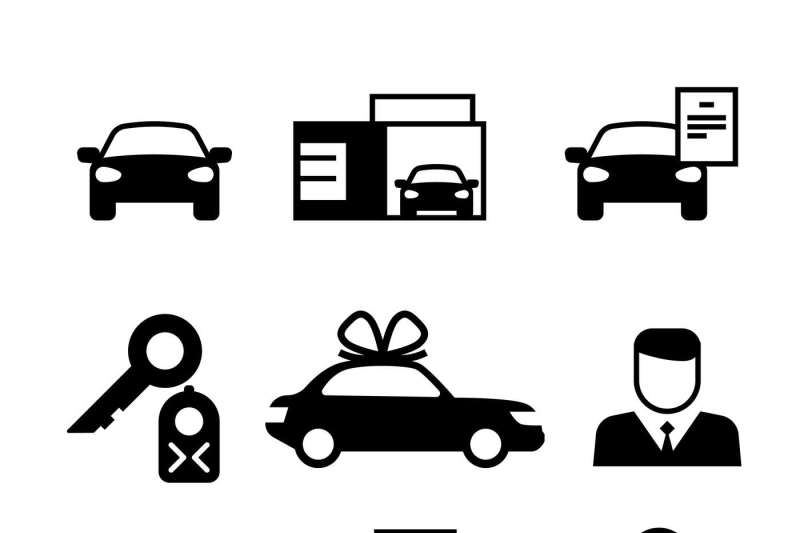 Auto Dealership Car Industry Selling Buying And Renting Vector Icons By Microvector Thehungryjpeg Com