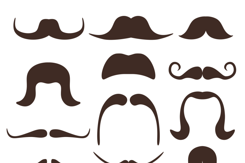 Funny Cartoon Mustaches Vector Comic Set By Microvector Thehungryjpeg Com