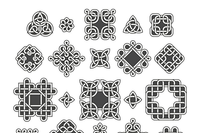 Chinese And Celtic Endless Knots Patterns Vector Set By Microvector Thehungryjpeg Com